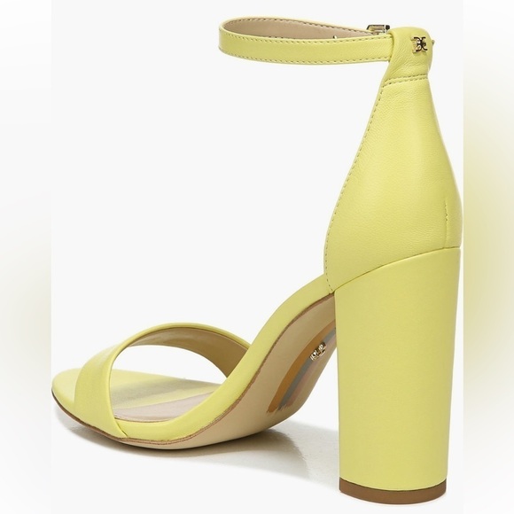 Sam Edelman Yaro Heeled Ankle Strap Sandals in Butter Yellow New in Box - Picture 5 of 9